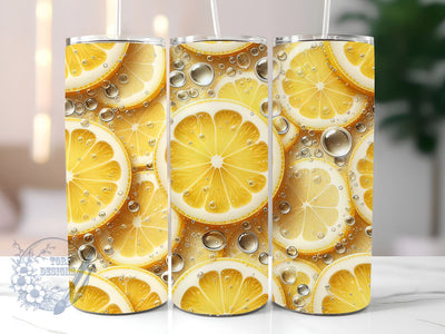 Lemon Slices Design wrap, Lemon Slices 20 oz Skinny Tumbler Sublimation Design, Instant Digital Download PNG, Lemon Slices Tumbler Wrap Sublimation ToriDesigns 
