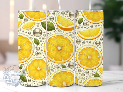 Lemon Slices Design wrap, Lemon Slices 20 oz Skinny Tumbler Sublimation Design, Instant Digital Download PNG, Lemon Slices Tumbler Wrap Sublimation ToriDesigns 