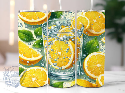 Lemon Slices Design wrap, Lemon Slices 20 oz Skinny Tumbler Sublimation Design, Instant Digital Download PNG, Lemon Slices Tumbler Wrap Sublimation ToriDesigns 