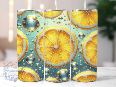 Lemon Slices Design wrap, Lemon Slices 20 oz Skinny Tumbler Sublimation Design, Instant Digital Download PNG, Lemon Slices Tumbler Wrap Sublimation ToriDesigns 