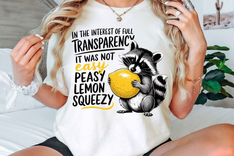 Lemon Squeezy Funny Sarcastic Raccoon Sublimation Design Sublimation Regulrcrative 