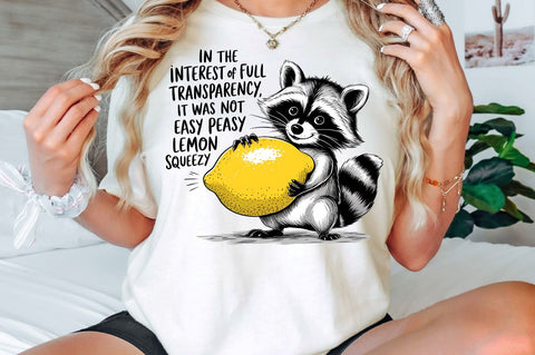 Lemon Squeezy Funny Sarcastic Raccoon Sublimation Design Sublimation Regulrcrative 