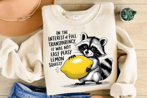 Lemon Squeezy Funny Sarcastic Raccoon Sublimation Design Sublimation Regulrcrative 