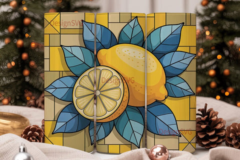 Lemon Stained Glass 20oz Tumbler Wrap Sublimation DesignSVG 