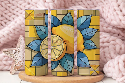 Lemon Stained Glass 20oz Tumbler Wrap Sublimation DesignSVG 