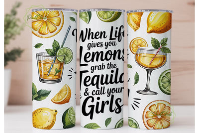 Lemon Tequila Girls Night 20oz Tumbler Sublimation PixelChick 