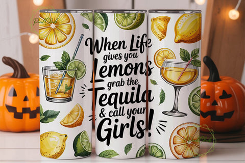 Lemon Tequila Girls Night 20oz Tumbler Sublimation PixelChick 