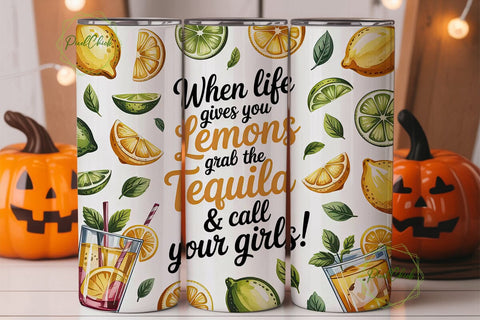 Lemon Tequila Girls Night 20oz Tumbler Sublimation PixelChick 