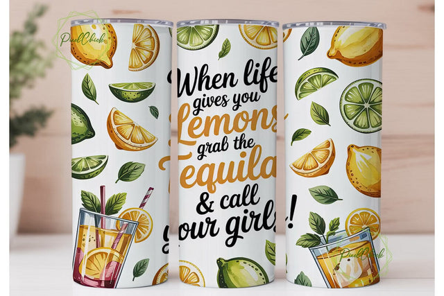 Lemon Tequila Girls Night 20oz Tumbler Sublimation PixelChick 