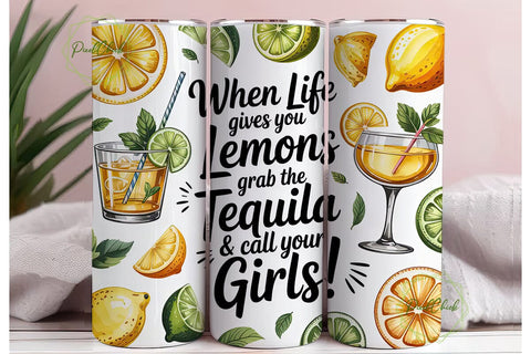 Lemon Tequila Girls Night 20oz Tumbler Sublimation PixelChick 