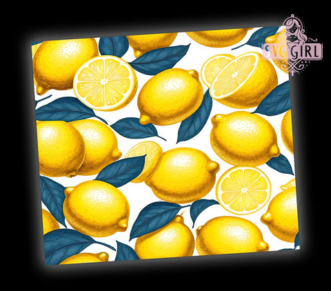 Lemon Watercolor Tumbler, Seamless Tumbler Wrap, 20oz Tumbler Design, Sublimation PNG, Citrus Tumbler Wrap, Summer Drinkware Design, Digital Download Sublimation SvggirlplusArt 