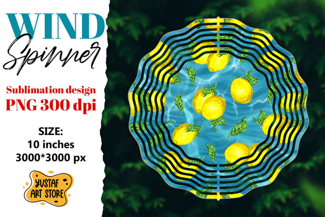 Lemon wind spinner. Summer sublimation Sublimation Yustaf Art Store 
