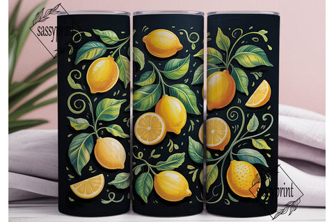 Lemon Zest 20oz Tumbler Wrap Sublimation sassyprint 
