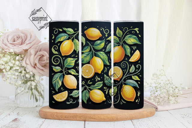 Lemon Zest 20oz Tumbler Wrap Sublimation sassyprint 