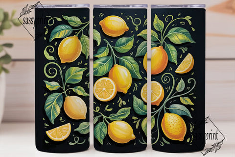 Lemon Zest 20oz Tumbler Wrap Sublimation sassyprint 