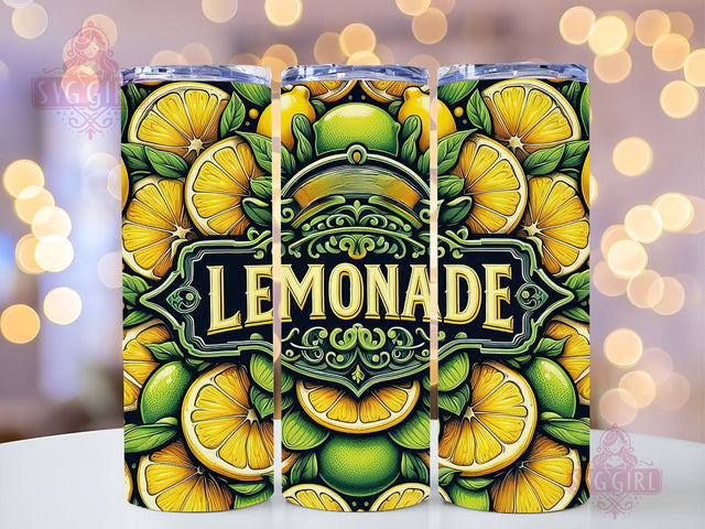 Lemonade Badge 20oz Tumbler Wrap Sublimation Design, Straight Tapered Tumbler Wrap, Lemon Slice Tumbler Png, Instant Digital Download Sublimation SvggirlplusArt 