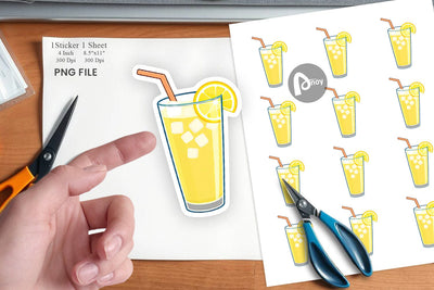 Lemonade Glass Sticker Sublimation artnoy 
