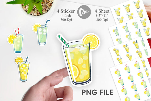 Lemonade Glass Sticker Sublimation artnoy 