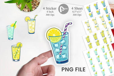 Lemonade Glass Sticker Sublimation artnoy 