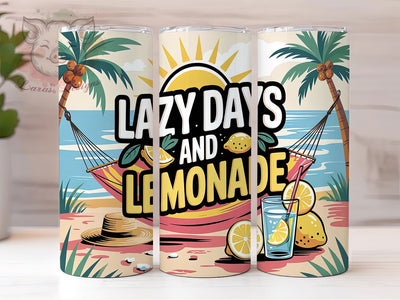 Lemonade Summer Vibes Citrus Tumbler, Lazy Summer Days PNG, 20oz Skinny Tumbler Design, Citrus Drink Tumbler Sublimation, Summer Vibes Tumbler Wrap, Cute Lemon Tumbler PNG Sublimation Lara' s Designs 