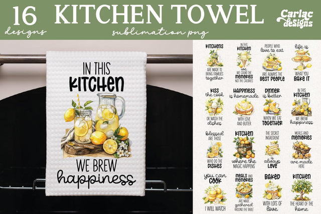 Lemons Kitchen Towel Sublimation Bundle Sublimation Carla C Designs 
