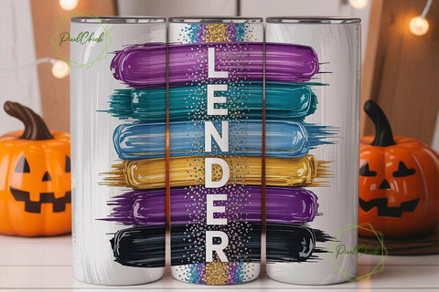 Lender Glitter Brushstroke 20oz Tumbler Sublimation PixelChick 