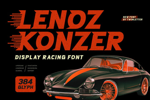 Lenozkonser - Display Racing Font Font twinletter 