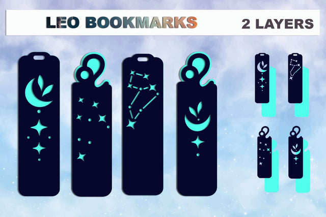 Leo bookmarks svg, Zodiac sign Layered bookmarks svg SVG AnastasiyaArtDesign 