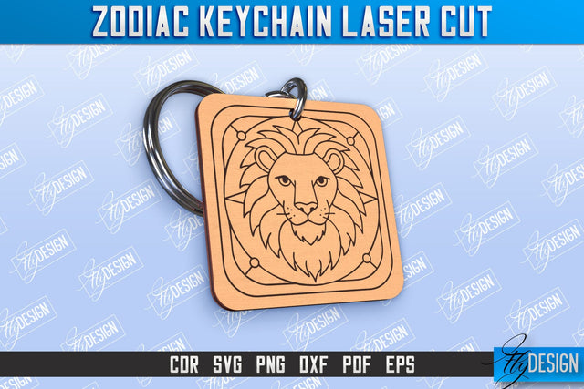 Leo Keychain Laser Cut | Astrology Design | Zodiac Sign | CNC File SVG Fly Design 