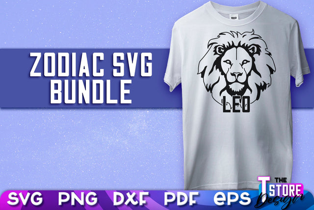 Leo SVG Design | Astrology | SVG Design | Zodiac SVG v.2 SVG The T Store Design 
