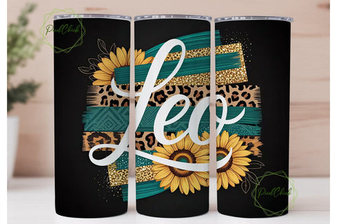 Leo Zodiac 20oz Tumbler Wrap Sublimation PixelChick 