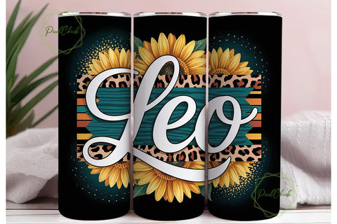 Leo Zodiac 20oz Tumbler Wrap Sublimation PixelChick 