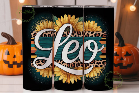 Leo Zodiac 20oz Tumbler Wrap Sublimation PixelChick 