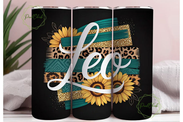 Leo Zodiac 20oz Tumbler Wrap Sublimation PixelChick 