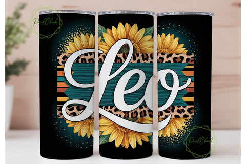 Leo Zodiac 20oz Tumbler Wrap Sublimation PixelChick 