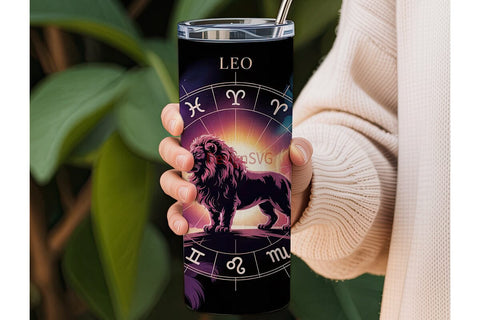 Leo Zodiac Constellation 20oz Tumbler Sublimation DesignSVG 