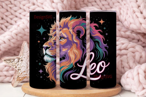 Leo Zodiac Lion 20oz Tumbler Wrap Sublimation DesignSVG 