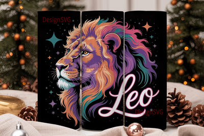 Leo Zodiac Lion 20oz Tumbler Wrap Sublimation DesignSVG 