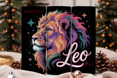 Leo Zodiac Lion 20oz Tumbler Wrap Sublimation DesignSVG 