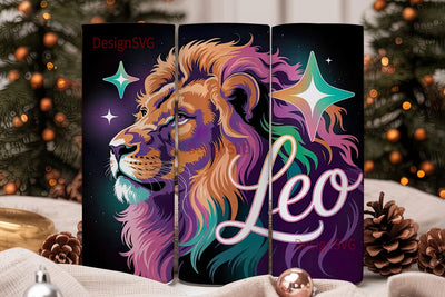Leo Zodiac Lion 20oz Tumbler Wrap Sublimation DesignSVG 