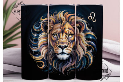 Leo Zodiac Lion 20oz Tumbler Wrap Sublimation sassyprint 