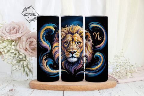 Leo Zodiac Lion 20oz Tumbler Wrap Sublimation sassyprint 