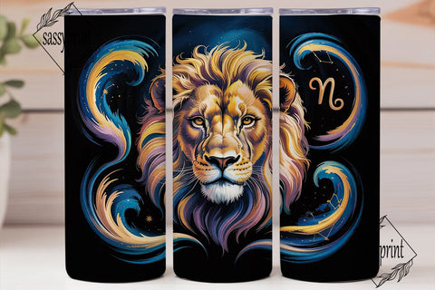 Leo Zodiac Lion 20oz Tumbler Wrap Sublimation sassyprint 