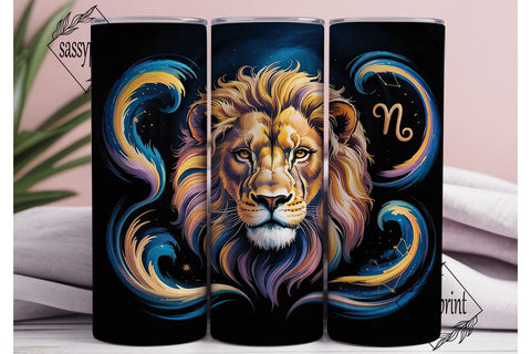 Leo Zodiac Lion 20oz Tumbler Wrap Sublimation sassyprint 