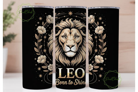 Leo Zodiac Sign 20oz Tumbler Wrap Sublimation PixelChick 