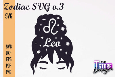 Leo Zodiac SVG |Zodiac Signs SVG Design | Astrology Design SVG The T Store Design 