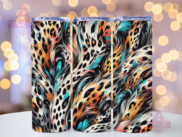 Leopard 20 oz Skinny Tumbler Sublimation Design Template Cheetah Leopard Tumbler Wrap, Seamless Leopard Print, PNG Digital Download Sublimation SvggirlplusArt 