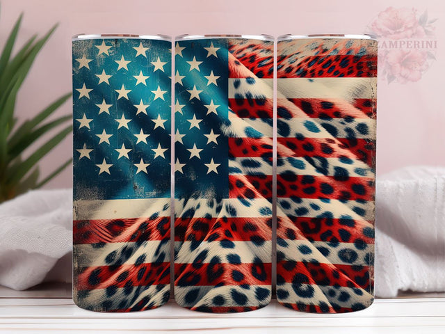 Leopard American Flag 20oz Tumbler Wrap PNG, 4th of July Tumbler Png, Straight & Tapered Tumbler Wrap, Instant Digital Download Sublimation Li Zamperini 