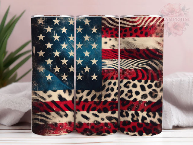 Leopard American Flag 20oz Tumbler Wrap PNG, 4th of July Tumbler Png, Straight & Tapered Tumbler Wrap, Instant Digital Download Sublimation Li Zamperini 