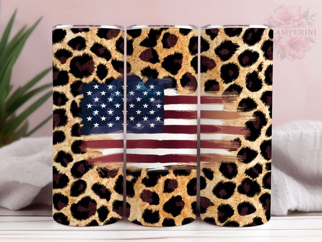 Leopard American Flag 20oz Tumbler Wrap PNG, USA Flag Tumbler Png, Straight & Tapered Tumbler Wrap, Instant Digital Download Sublimation Li Zamperini 